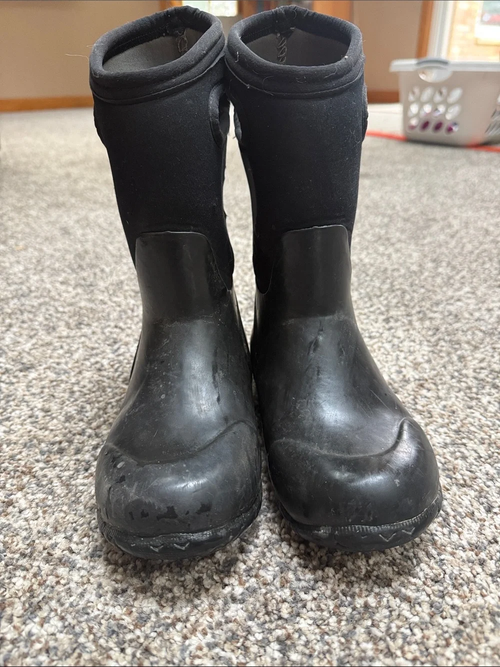 Kids Black Waterproof Pull-On Boots
